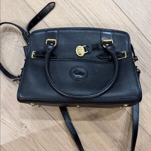 Dooney & Bourke Black Satchel with Gold Accents